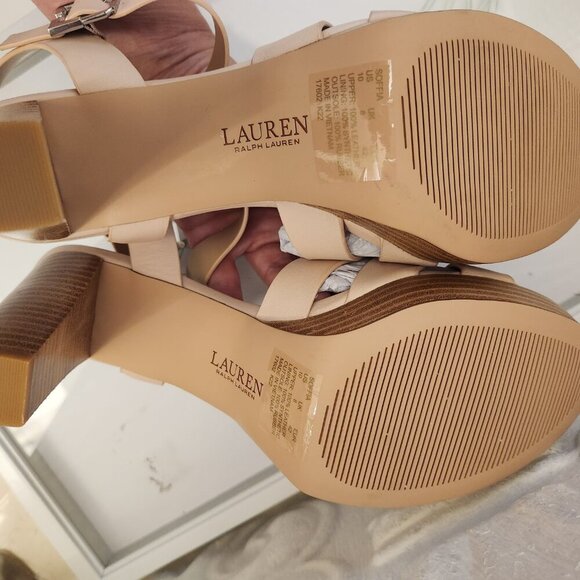 Ralph Lauren " Soffia" Soft Pink Nappa Platform Sandals. NIB. Size 10 - Picture 7 of 10